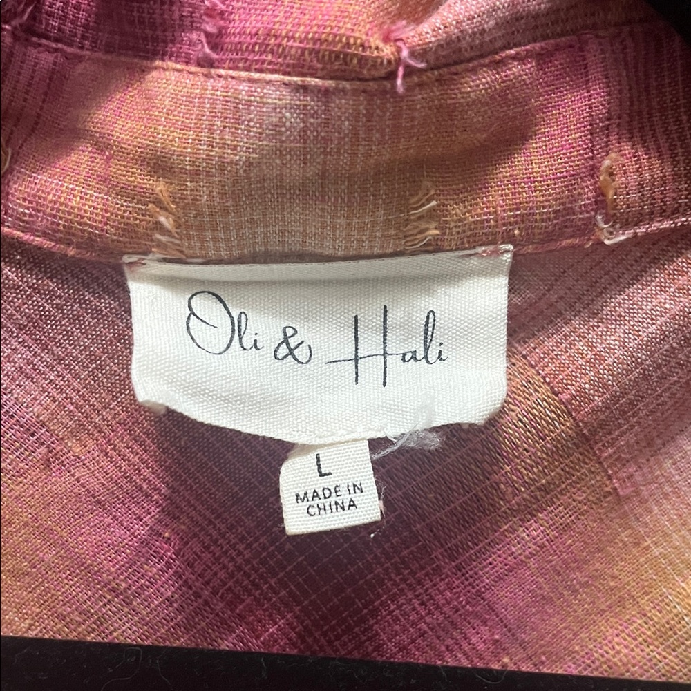 Oli & Hali berry, cream and brown Boho Blouse. Gently used. Worn a few times. - Picture 3 of 6